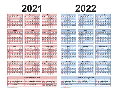 2021 2022 year calendar printable example calendar printable