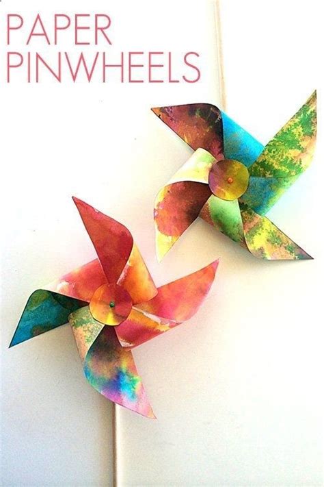 How To Make Paper Pinwheels Pinwheels Paper Art For Kids Preschool