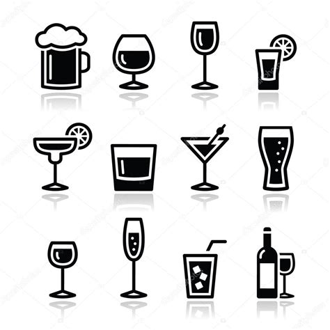 Drink Alcohol Beverage Icons Set Stock Vector Image By ©redkoala 15885435
