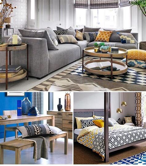 Another Mustard Grey And Navy Theme Living Room Decor Modern