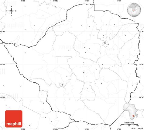 Customize colors, roads, labels, and more. Blank Simple Map of Zimbabwe, no labels