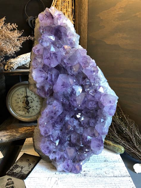 Large Amethyst Cluster Raw Crystal Cluster Purple Amethyst Cluster