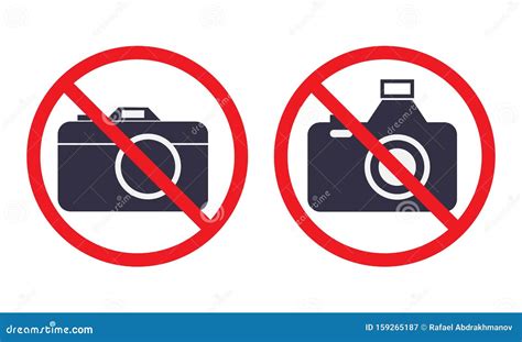 No Photography Icon Digital Photo Camera Sign With Prohibition Symbol