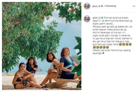 3 Gaya Seksi Gisella Anastasia Ke Pulau Macan Pakai Bikini Kayak ABG