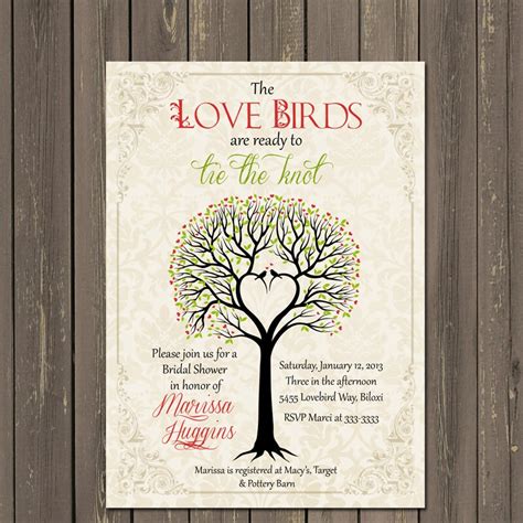 Bird Bridal Shower Invitation Love Birds Bridal Shower