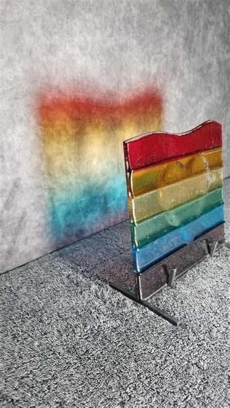 Lgbtq Pride Heart Rainbow Fused Glass Art Glass Art Modern Etsy