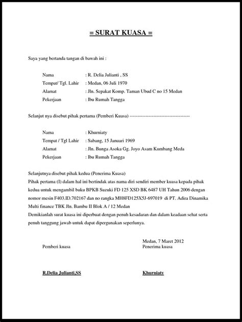 Supaya tidak bingung lagi, intip beberapa contoh surat kuasa tanah dalam artikel ini. contoh surat kuasa pengambilan bpkb motor | Surat kuasa ...