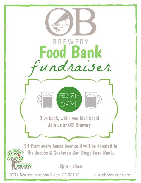 The san diego food bank provides nutritious food to people in need, advocates for the hungry, and educates the public about hunger related issues. OB Brewery Food Bank Fundraiser | Ocean Beach San Diego CA ...