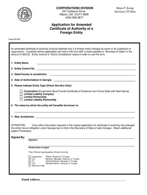 Ga Cd 518 2018 Fill And Sign Printable Template Online Us Legal Forms