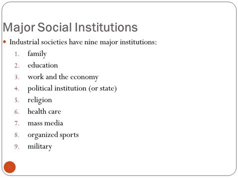 What Are The 5 Major Social Institutions In Our Society Cloudshareinfo