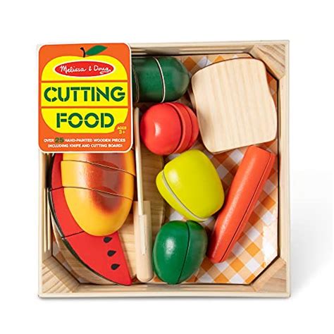 Melissa And Doug Cutting Food Play Set With 25 Hand Painted Wooden