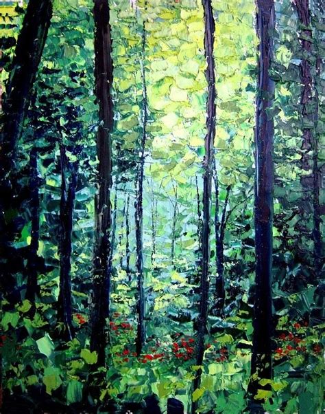 The Edge 22x28 Abstract Forest Landscape Original Oil