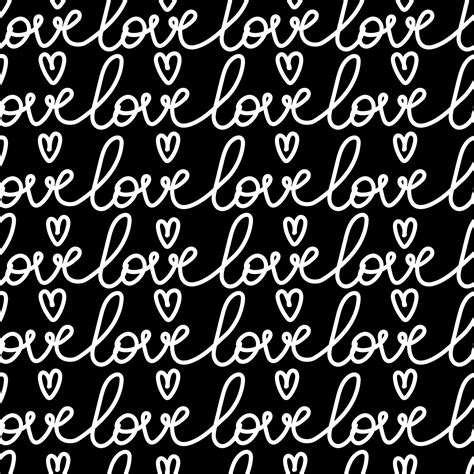 Love Lettering Seamless Pattern Isolated On White Background For