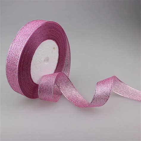 25 Yardslot 20mm Metallic Pink Ribbon Glitter Christmas And