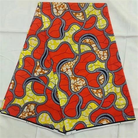 Red African Wax Fabrics Ankara Wax Print Fabric Nigerian Wax African Fabric For Fashion Dress