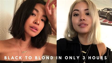 Going from black to blonde hair is going to require several bleaching sessions, and bleach easily i tried a sample test of dark golden blonde dye on my black hair, but the color didn't change. BLEACHING MY HAIR BLACK TO BLONDE IN 3 HOURS! | neens ...