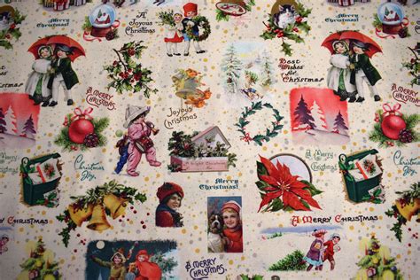 christmas fabric, festive fabric, retro look fabric, quilting fabric, cotton fabric, fabric by ...