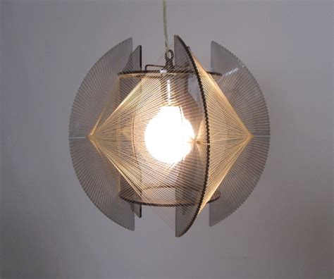 Mod 1960s Lucite And String Art Pendant Lamp By Selectmodern