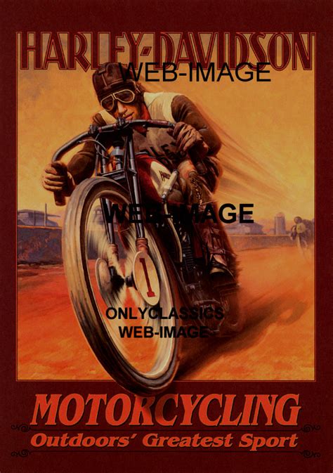 Homeharley davidson bike picsharley davidson poster. 1920's HARLEY DAVIDSON RACING MOTORCYCLE RACER ART POSTER ...