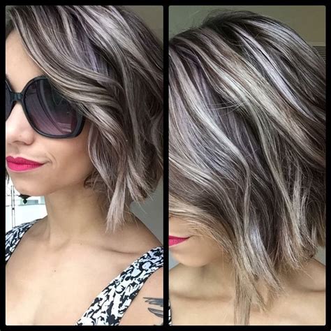 The best gray coverage in seattle | hair by joey, hair salon services prescott, az. Image result for transition to grey hair with highlights ...