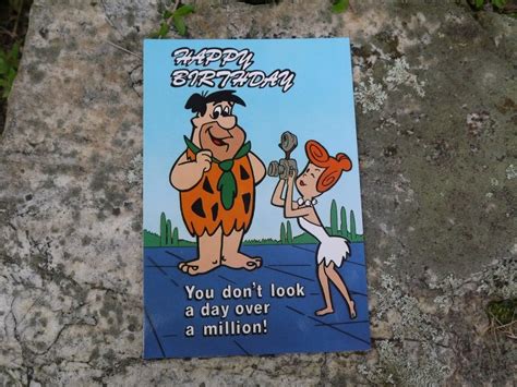 Vintage Flintstones Happy Birthday Postcard By Lovesallthingsyou