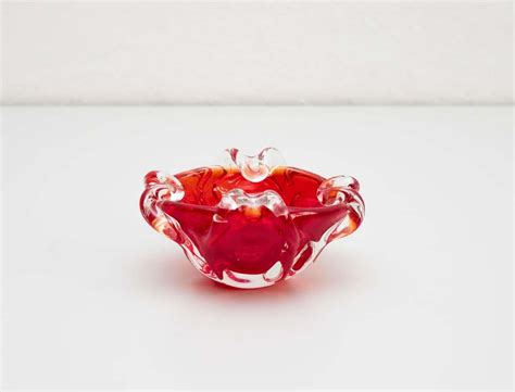 Red Murano Glass Ashtray Circa 1970 For Sale At 1stdibs
