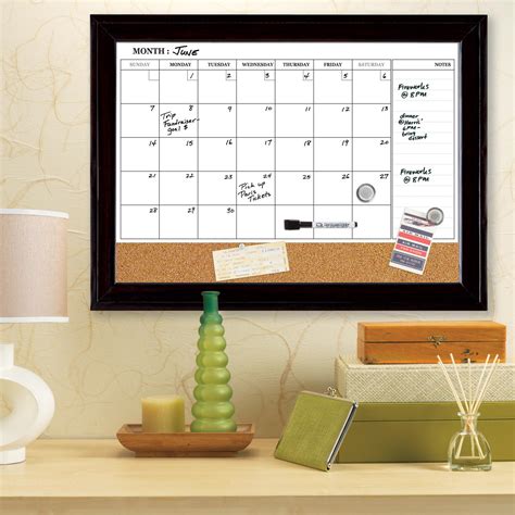 Whiteboard Calendar With Cork Board Printable Calendar 2023