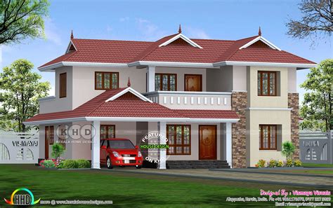 Kerala traditional 3 bedroom house plan with courtyard and harmonious ambience free home plans. Kerala model 2178 square feet 4 bedroom home - Kerala home ...
