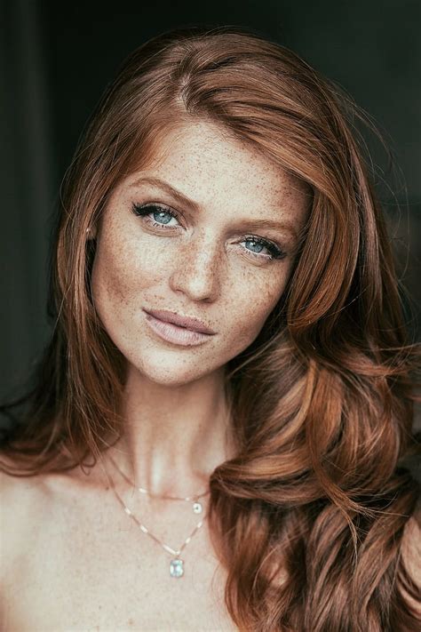 Free Download HD Wallpaper Redhead Freckles Model Cintia Dicker Looking At Viewer Portrait