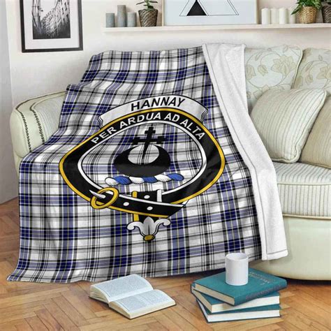 Hannay Clan Crest Tartan Blanket