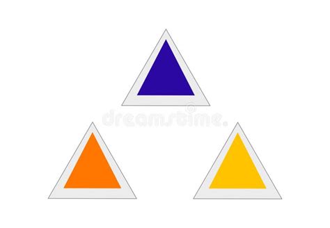 Set Of Three Colored Triangles Graphic Elements Digital Art Stock