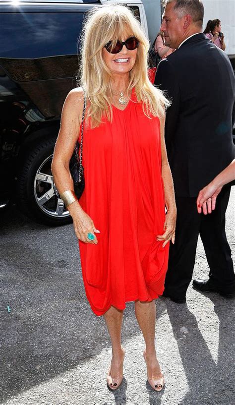 Goldie Hawn Looks Fabulous At 67 As She Stands Out In Orange At New
