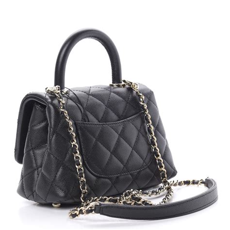Chanel Caviar Quilted Extra Mini Coco Handle Flap Black 621369