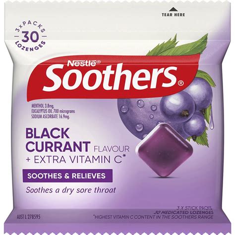Nestle Soothers Throat Lozenges Blackcurrant 30 Pack Woolworths