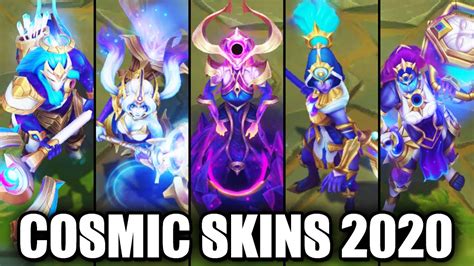 All New 2020 Cosmic Skins Spotlight League Of Legends Youtube