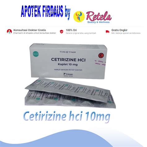 Jual Cetirizine Hcl Mg Strip Tablet Box Triman Shopee Indonesia