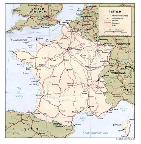 Road Map Of France Downloadable Road Map Of France Western Europe