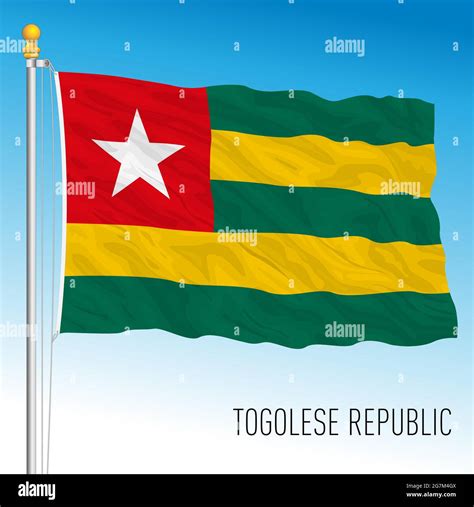 Togo Official National Flag African Country Vector Illustration Stock