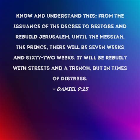 Daniel 925 Know And Understand This From The Issuance Of The Decree