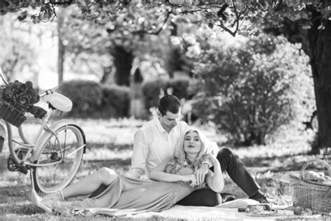 perfect spring date idyllic moment in garden man and woman in love picnic time long lasting
