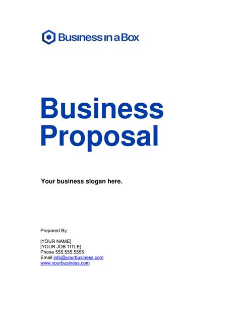 How To Write A Business Proposal Template