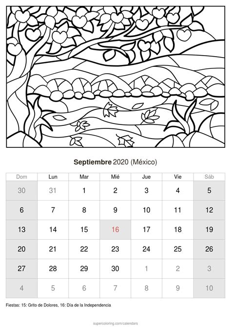 Calendario Septiembre 2020 Para Imprimir México