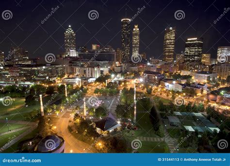 Atlanta Georgia Overlooking Centennial Olympic Park Editorial Stock