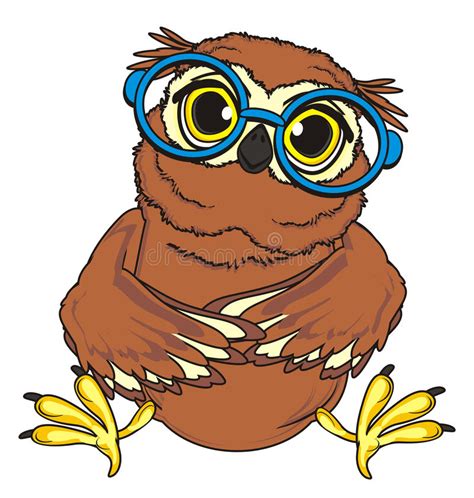 Owl In Round Glasses Stock Illustration Illustration Of Isolated