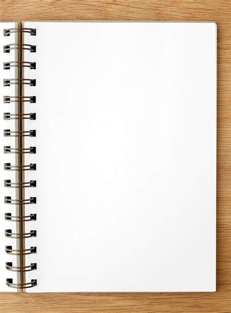 Blank White Ruled Notebook On A Wooden Table Free Image By Rawpixel