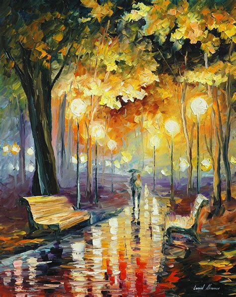 Fall Evening Colors — Palette Knife Oil Painting On Canvas By Leonid