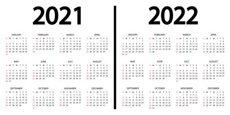 Calendário 2021 2022 A Semana Começa No Domingo Modelo De Calendário