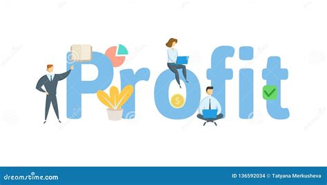 Profit Word Concept Banner Concept With People Letters And Icons