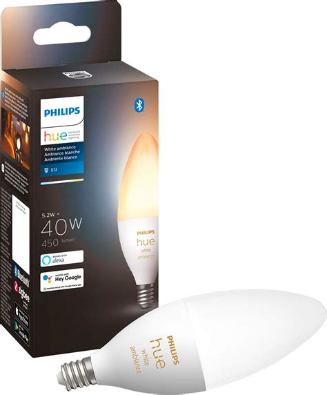 Philips Hue White Ambiance E12 Smart Led Candelabra Bulb White
