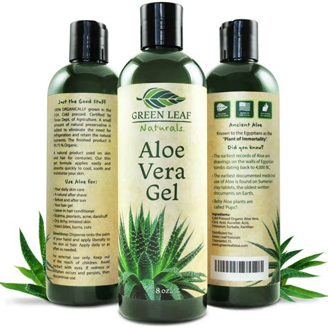 Green Leaf Naturals Organic Aloe Vera Gel Pure Daily Moisturizer For